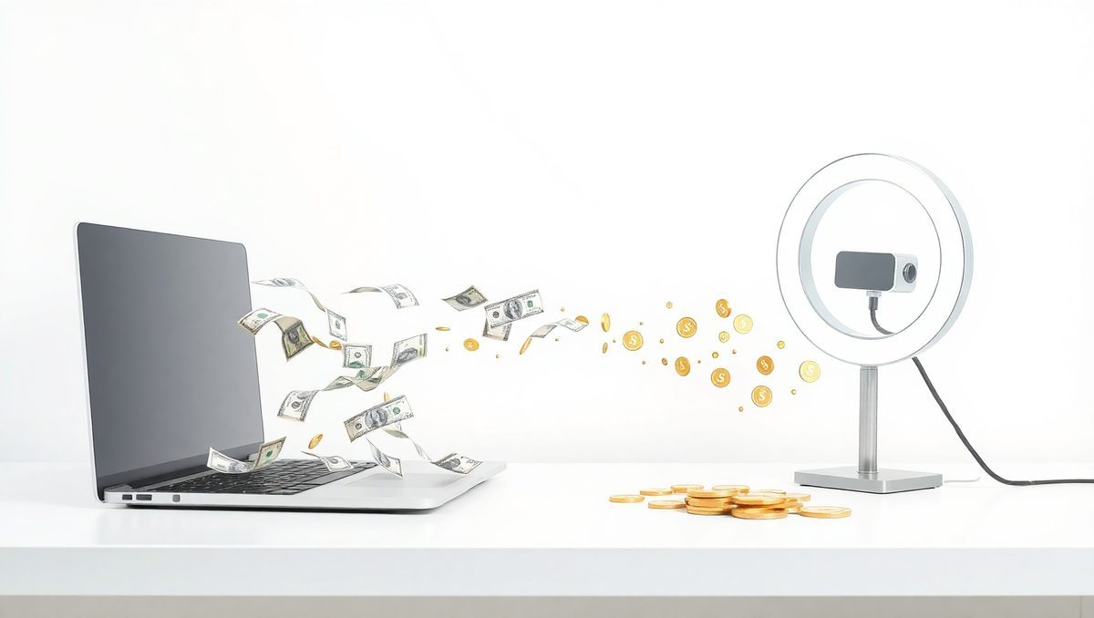 Dual-stream setup — laptop and phone streaming simultaneously